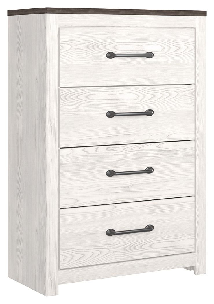 Gerridan - White / Gray - Four Drawer Chest Signature Design by Ashley® 