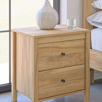 Bermacy - Light Brown - Two Drawer Night Stand Signature Design by Ashley® 