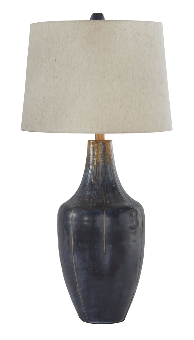 Evania - Indigo - Metal Table Lamp Ashley Furniture 