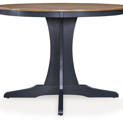 Landocken - Brown / Blue - Round Dining Room Table Signature Design by Ashley® 