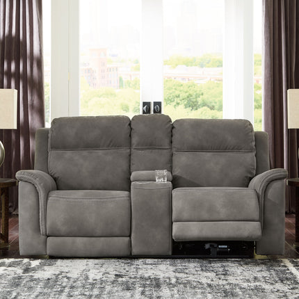 Next-Gen Durapella - Reclining Power Loveseat With Console Ashley Furniture 