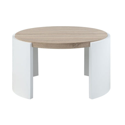 Zoma - Coffee Table - Oak & White High ACME 