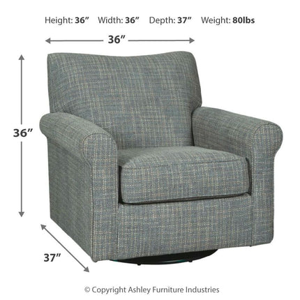 Renley - Ash - Swivel Glider Accent Chair Ashley Furniture 