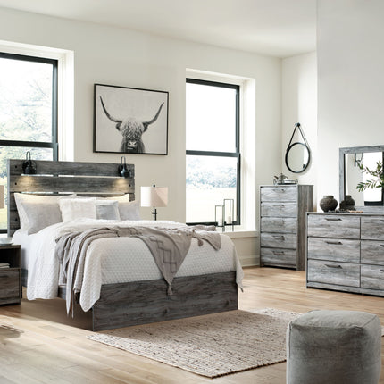 Baystorm - Gray - Dresser, Dark Gray Mirror Signature Design by Ashley® 