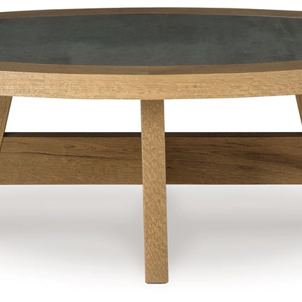 Brinstead - Light Brown - Oval Cocktail Table Signature Design by Ashley® 