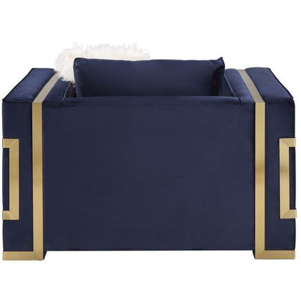 Virrux - Chair - Blue Velvet & Gold Finish ACME 