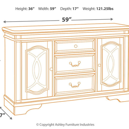 Realyn - Chipped White - Dining Room Server Ashley Furniture 