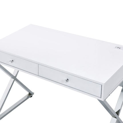 Coleen - Desk - White & Chrome Finish ACME 