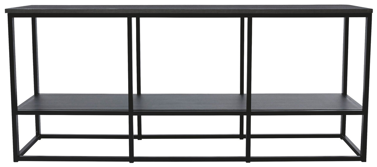 Yarlow - Black - Extra Large TV Stand - Open Shelves - Tony's Home Furnishings