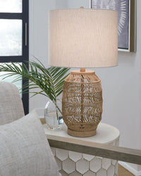 Thumbnail for Orenman - Light Brown - Rattan Table Lamp (Set of 2) - Tony's Home Furnishings