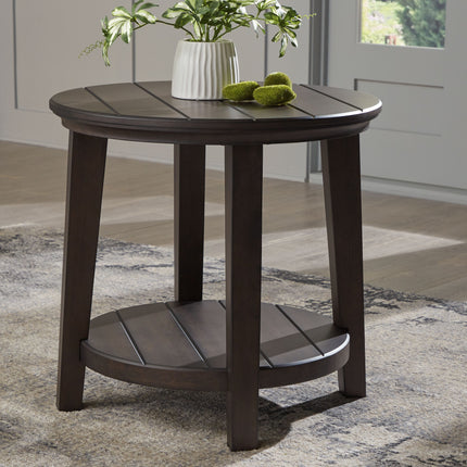 Celamar - Dark Brown - Round End Table Signature Design by Ashley® 