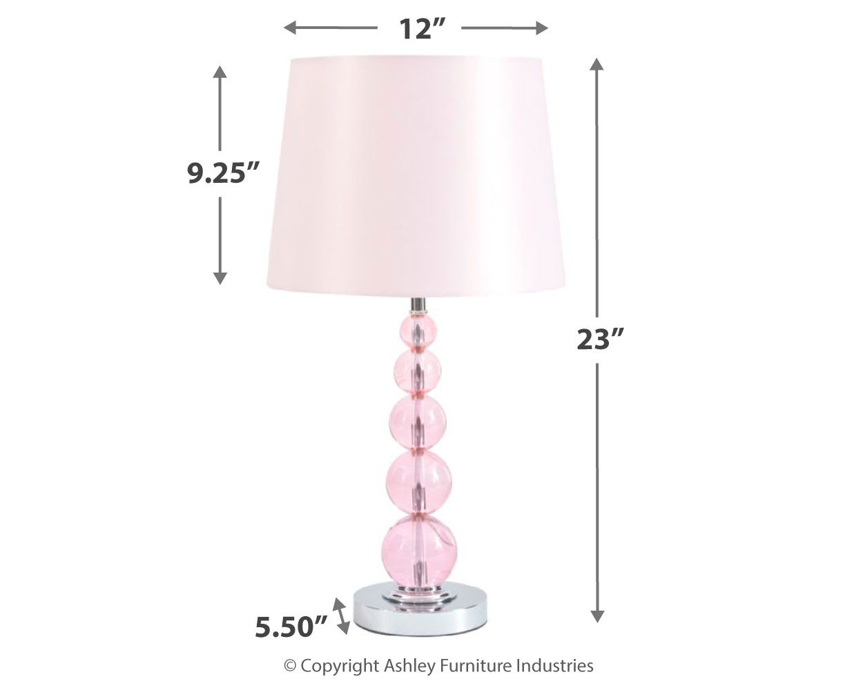 Letty - Pink - Crystal Table Lamp - Tony's Home Furnishings