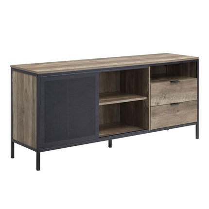 Nantan - TV Stand - Rustic Oak & Black Finish - 28" ACME 