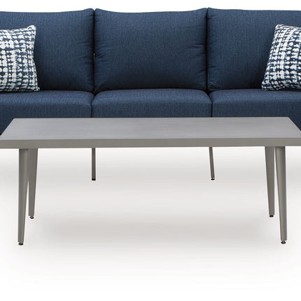 Gali - Gray / Blue - Sofa / Chairs / Table Set (Set of 4) Signature Design by Ashley® 