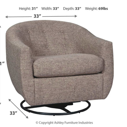 Upshur - Taupe - Swivel Glider Accent Chair Ashley Furniture 