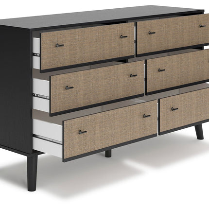 Charlang - Black / Gray - Six Drawer Dresser Signature Design by Ashley® 