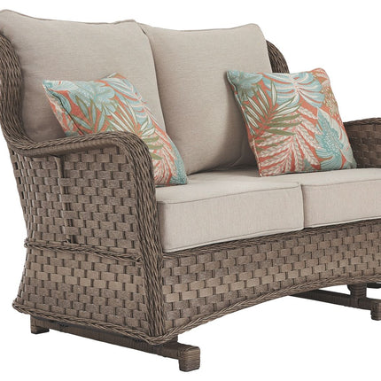 Clear Ridge - Light Brown - Loveseat Glider W/Cushion Signature Design by Ashley® 