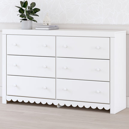 Mollviney - White - Six Drawer Dresser Signature Design by Ashley® 