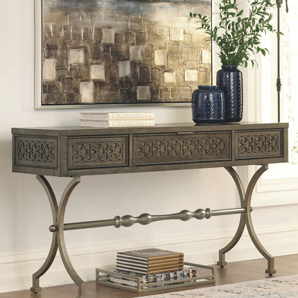 Quinnland - Antique Black - Console Sofa Table Ashley Furniture 