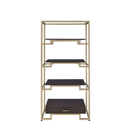 Yumia - Bookshelf - Gold & Clear Glass ACME 