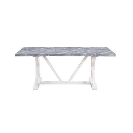 Hollyn - Dining Table With Engineering Stone Top - White ACME 