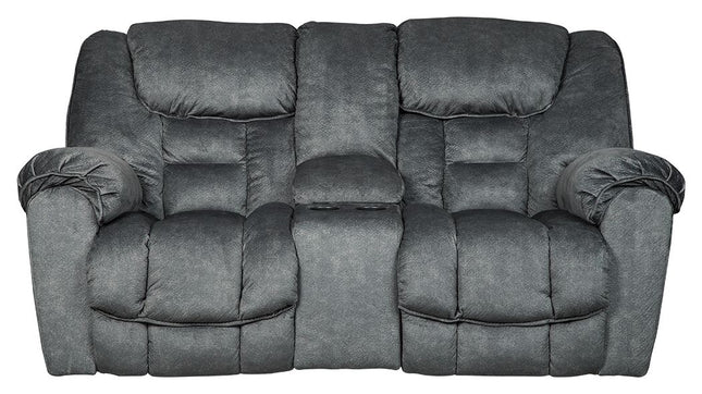 Capehorn - Granite - Dbl Rec Loveseat W/Console Ashley Furniture 