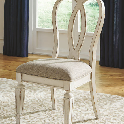 Realyn - Chipped White - Dining Uph Side Chair (Set of 2) - Ribbonback Ashley Furniture 