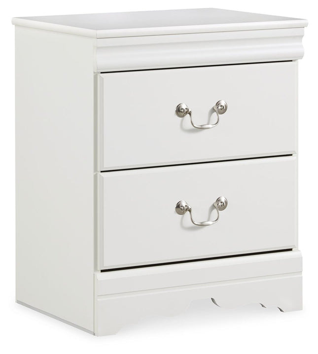 Anarasia - White - Two Drawer Night Stand Ashley Furniture 