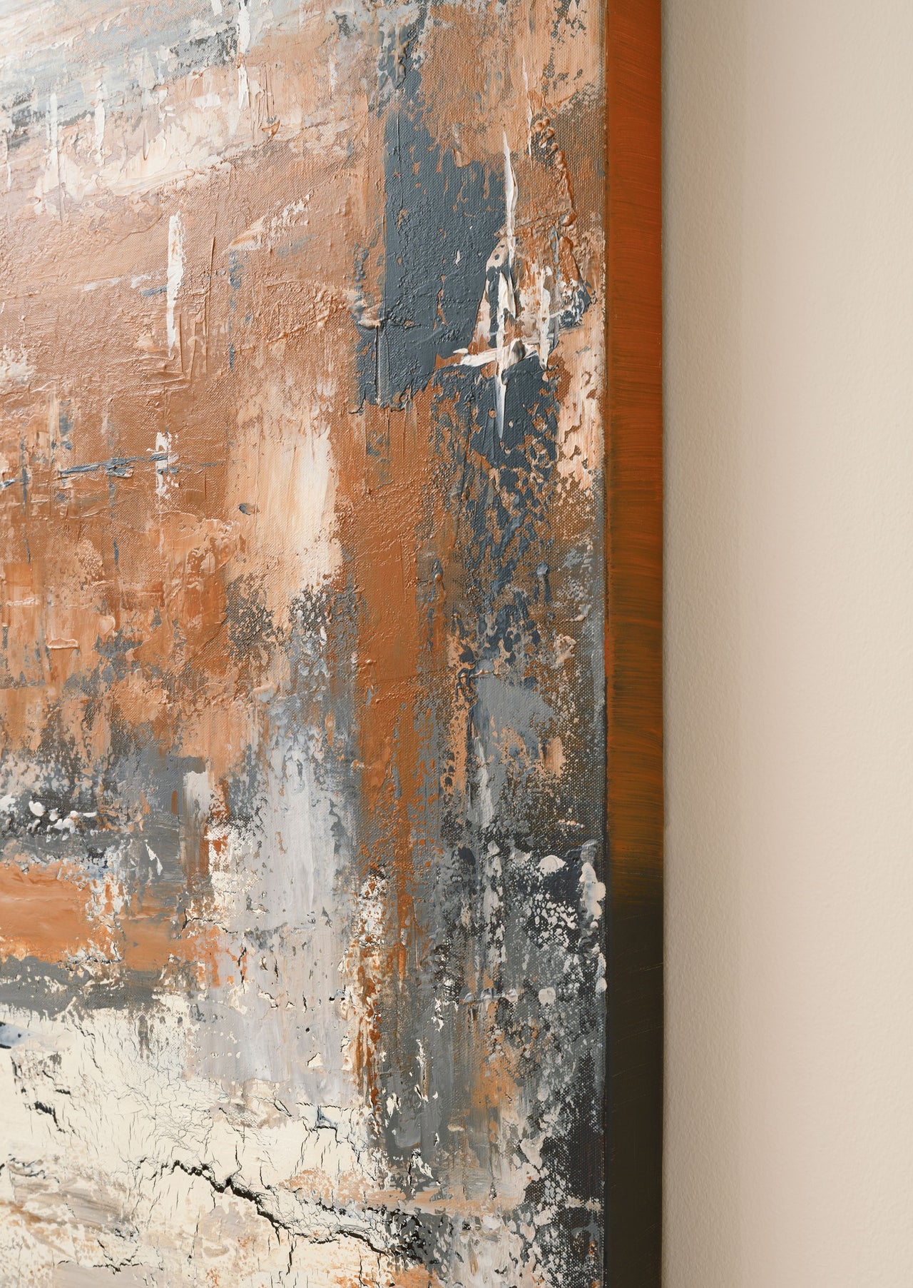 Carmely - Gray / White/orange - Wall Art - Tony's Home Furnishings