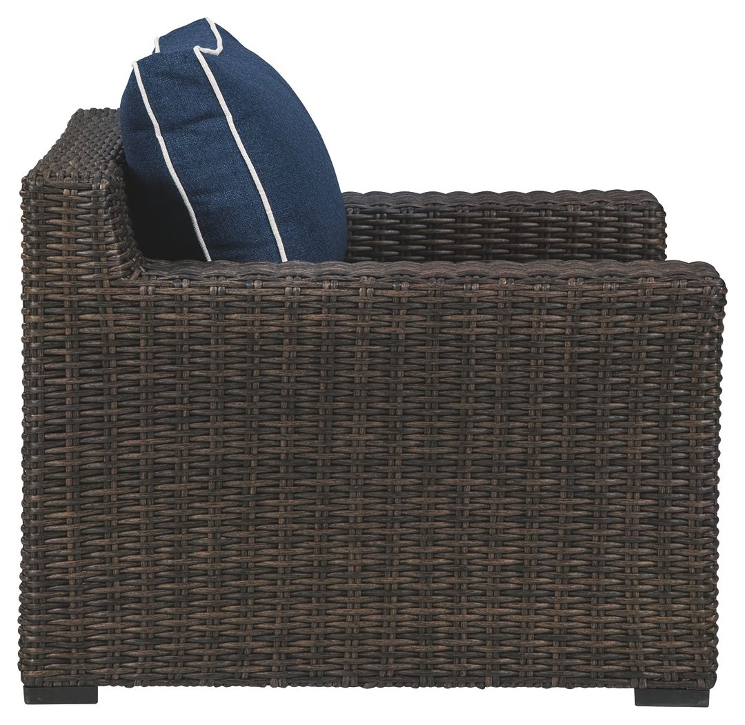Grasson - Brown / Blue - Lounge Chair W/Cushion Ashley Furniture 