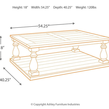 Mallacar - Black - Rectangular Cocktail Table Ashley Furniture 