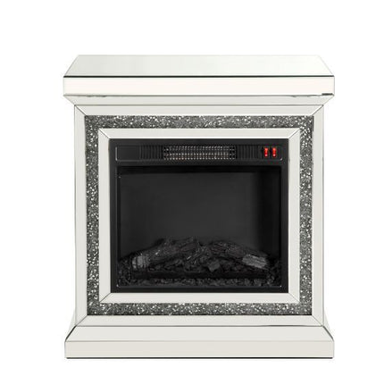 Noralie - Fireplace - Mirrored & Faux Diamonds - 32" ACME 