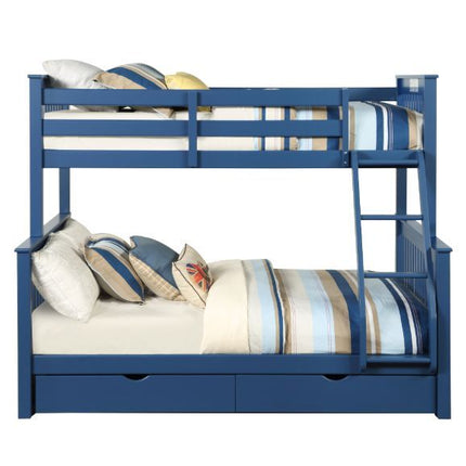 Harley II - Twin Over Full Bunk Bed - Navy Blue Finish ACME 