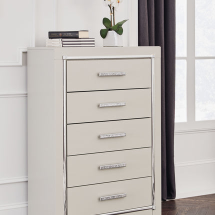 Zyniden - Silver - Five Drawer Chest Signature Design by Ashley® 