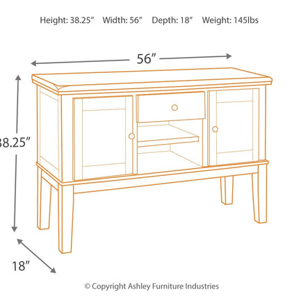 Haddigan - Dark Brown - Dining Room Server Ashley Furniture 