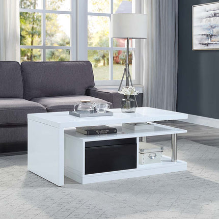 Buck II - Coffee Table - White & Black High Gloss Finish ACME 