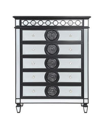 Varian II - Chest - Black Velvet & Black & Sliver Finish ACME 