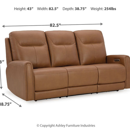 Tryanny - Butterscotch - Power Reclining Sofa With Adj Headrest Signature Design by Ashley® 