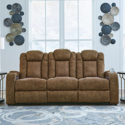 Wolfridge - Brindle - 2 Pc. - Power Reclining Sofa, Power Reclining Loveseat With Console Signature Design by Ashley® 