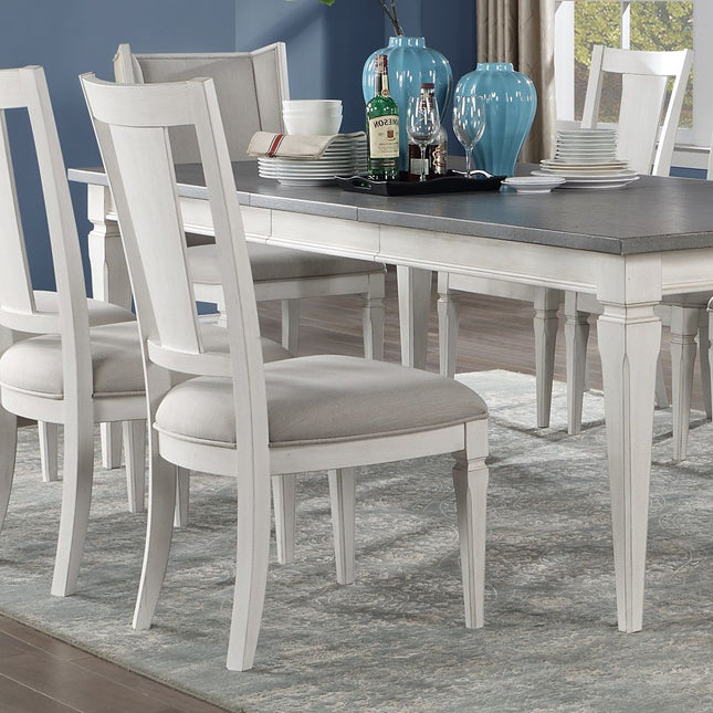 Katia - Side Chair (Set of 2) - Light Gray & Weathered White - Tony's Home Furnishings