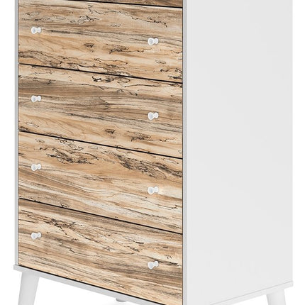 Piperton - Brown / White - Five Drawer Chest Signature Design by Ashley® 