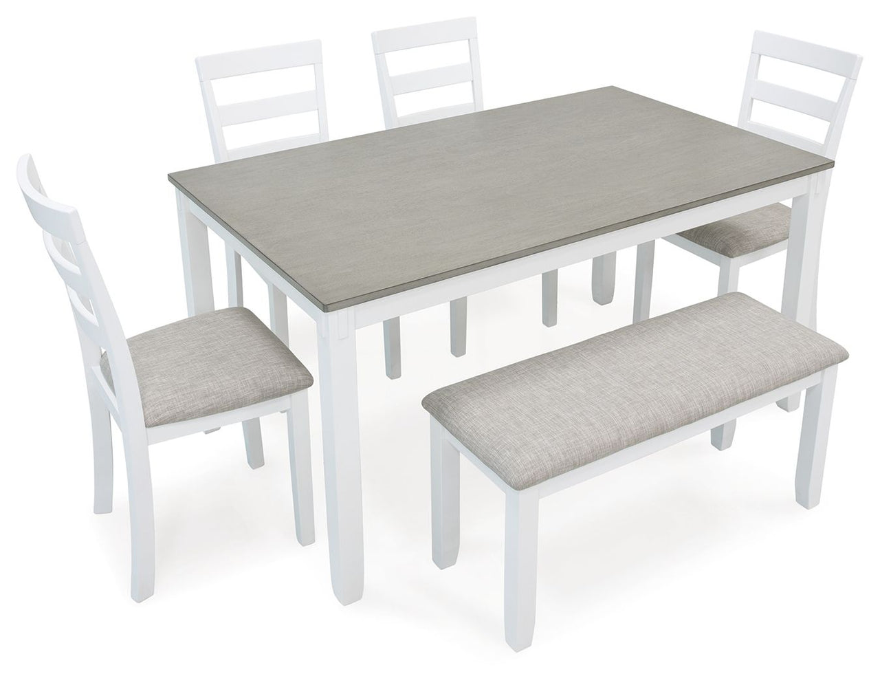 Stonehollow - White / Gray - Rectangular Drm Table Set (Set of 6) - Tony's Home Furnishings