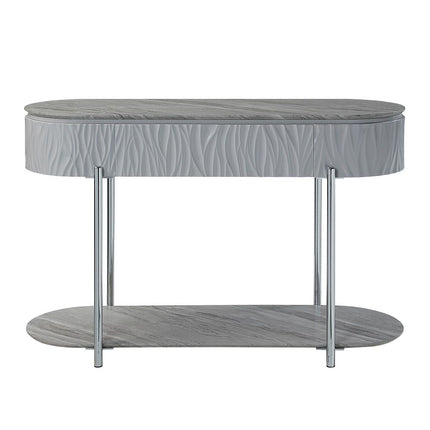 Yukino - Sofa Table - Gray High & Chrome ACME 