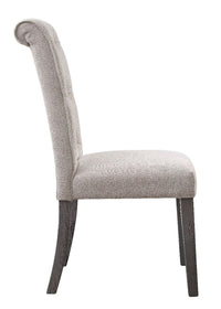 Yabeina - Side Chair (Set of 2) - Beige Linen & Gray Finish ACME 