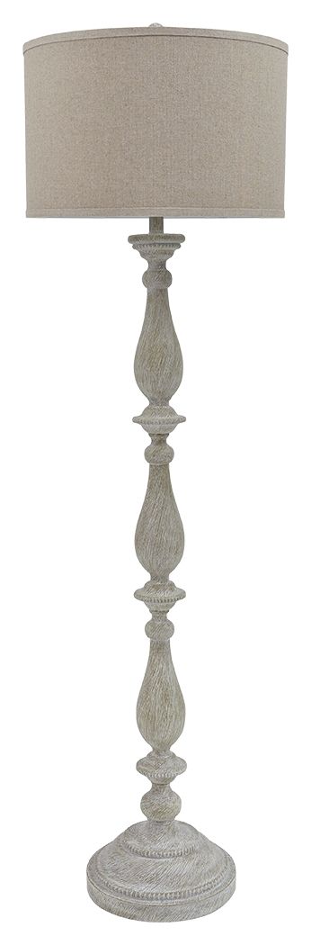 Bernadate - Whitewash - Poly Floor Lamp Ashley Furniture 