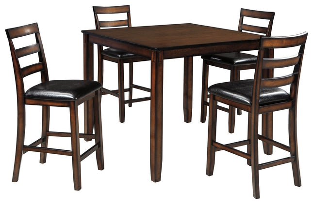 Coviar - Brown - Drm Counter Table Set (Set of 5) Ashley Furniture 