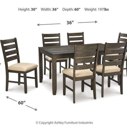 Rokane - Brown - Dining Room Table Set (Set of 7) Signature Design by Ashley® 