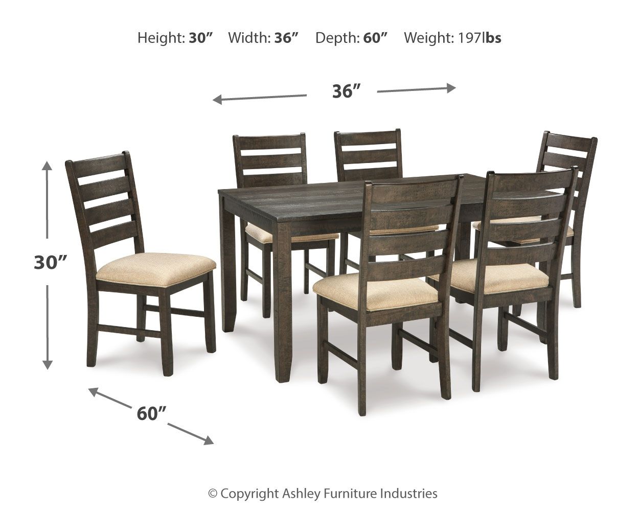 Rokane - Brown - Dining Room Table Set (Set of 7) - Tony's Home Furnishings