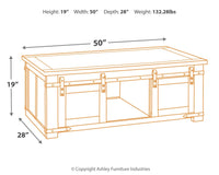 Thumbnail for Budmore - Brown - Rectangular Cocktail Table - Tony's Home Furnishings