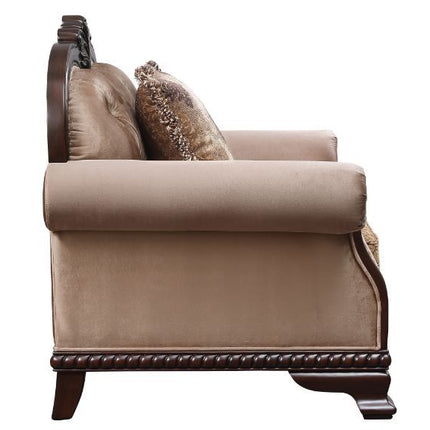 Chateau De Ville - Chair - Fabric & Espresso Finish ACME 